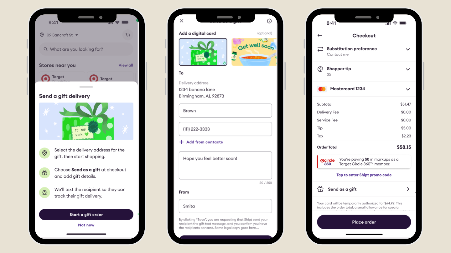 Shipt Gift Delivery Feature