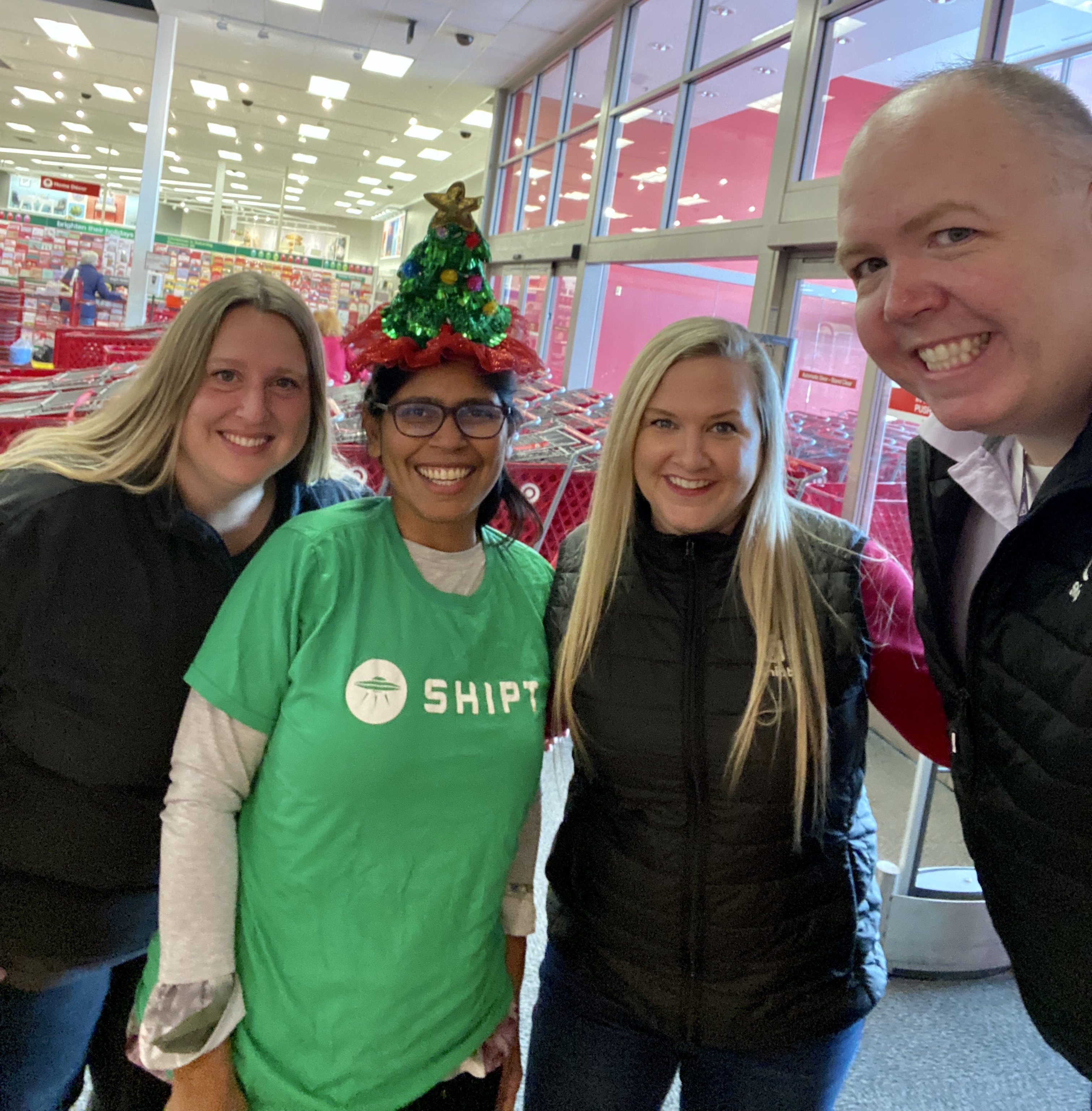 Shoppers with HQ team members