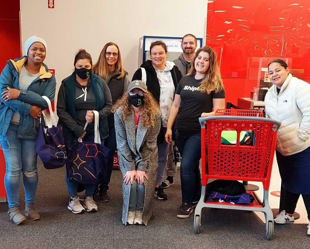 Purpose and Value swag bag group photo